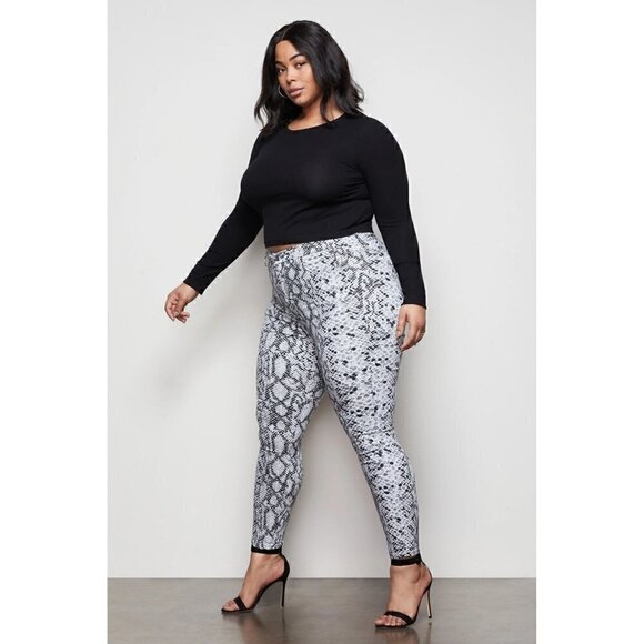 Good American Denim - NWT Good American Good Waist Snake Print Skinny Jeans Black White 22